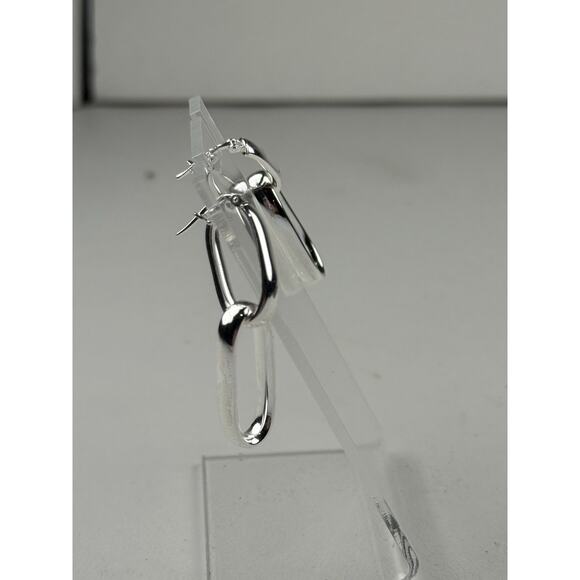 Milor Ultrafine 950 Purer Than Sterling Silver Pierced Earrings Double Oval Box - Picture 9 of 13